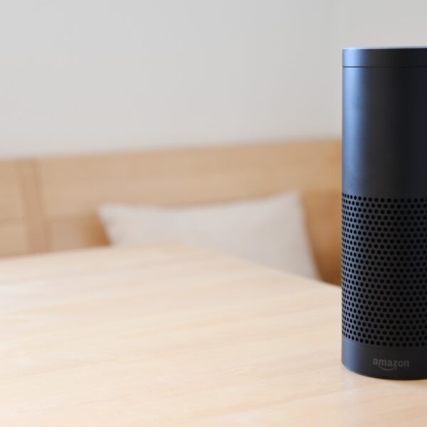 Black Amazon Echo on table